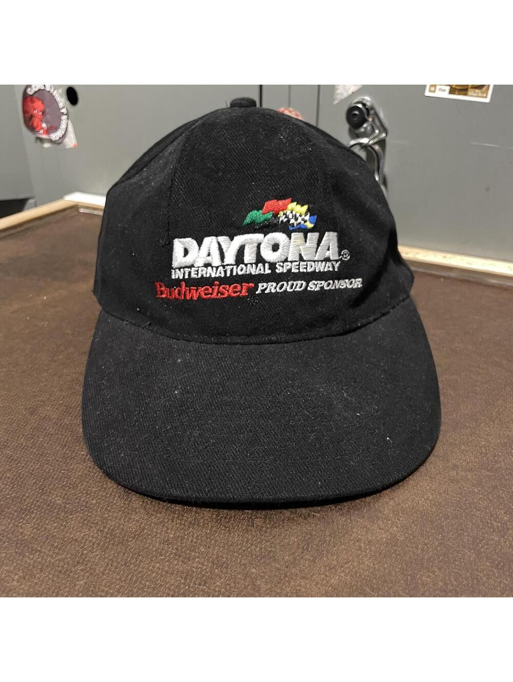 Daytona 500 NASCAR Budweiser 6 panel strap back Dad hat